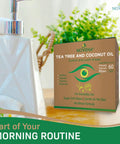 NOVEHA Tea Tree & Coconut Oil Eyelid and Lash Wipes box with 60 individually wrapped wipes