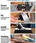 Instructions for using Diamond Sharpening Stone Set With Honing Guide And Angle Guide for chisel sharpening