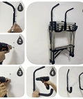 Installation process of Overhead Garage Storage Rack Heavy Duty Ceiling Hooks Utility Hanger For Ladders Bikes Lumber Tools And Other Bulky Gear Ceiling Mount System Set Of 4