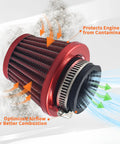 Red 38mm 1.5 Inch Air Filter Intake Induction Kit Riding Ready Universal Fit For GY6 50cc QMB139 Taotao mopeds scooters