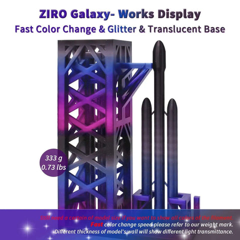 Display model showcasing Fast Color Changing Twinkling Glitter PLA Filament 1.75mm 1kg Spool with Colorful Translucent Galaxy Look