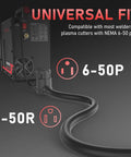 Beefy 50 Ft 8 AWG Welder Extension Cord 250 Volt NEMA 6-50P To 6-50R For Welding Machines in universal fit illustration
