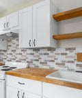 Peel And Stick Marble Look Tiles 12x12 Inch For Kitchen Backsplash And Bathroom, Water And Heat Resistant, Easy DIY Cut To Fit view