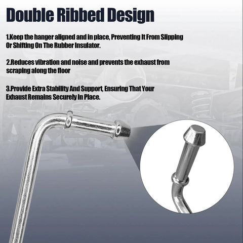 Double ribbed 90 Degree Bend Universal Exhaust Hanger Rods Kit Fits A Wide Range Of Exhaust Pipes image with details