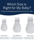 Breathing Wear Sleeping Bag For Baby, Size Small 3 To 6 Months, Pebble Grey, alongside medium and large size options