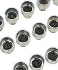 Close-up of High Strength Wheel Lock Lug Nut Socket Set With Durable Metal Construction And Storage Case 20 Piece Anti Theft Tool Kit