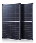 Dual-Panel 360W Off-Grid Solar Kit With Bifacial Panels, 25 Percent Efficiency, two 180W modules visible, anti-shade design.