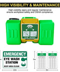 Portable Eye Wash Station With Wall Mount OSHA Approved Emergency Eye Wash Unit Includes Sign And Two Inspection Tags