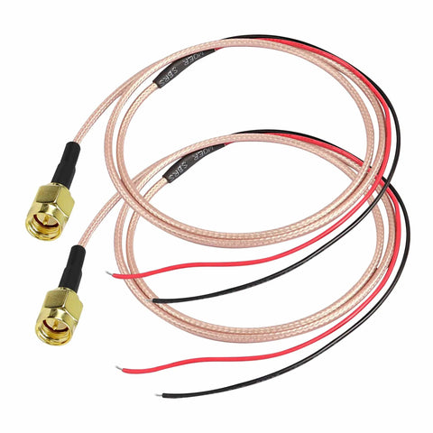 SMA Pigtail Cable Bare Wire Open End Coaxial RG316 For RF Test And Antenna Extension, PCB Welding Ready, 0.8M Each, 2 Pack, SMA Male Connectors