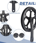 Crankset 170mm 48T Square Taper Aluminum Arm Ride Ready Universal Fit For City Fat EBikes And Folding Bikes, detail view