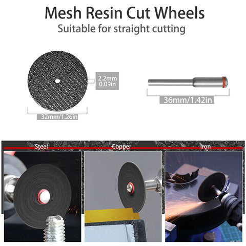 Ultimate 106Piece Cutting Discs Set For Rotary Tools And Grinders With Resin Cut Off Wheels HSS Circular Saw Blades Diamond Cutting Wheel