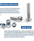 304 stainless steel screws and lock nuts for 8 Piece Replacement Screw Set For 10x10 Pop Up Canopy Tents And Patio Shelters