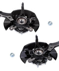Front Driver Side And Passenger Side Wheel Hub Bearing Steering Knuckle Assembly Replacement For Honda Civic 2013 2014 2015 Built To Restore Steering Precision Smooth Ride And Vibration Dampening For Everyday Driving shown in two-pack set.