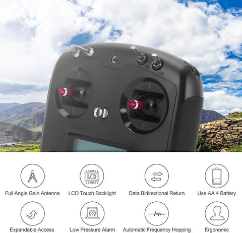 FPV RC Transmitter Beefed Up With Touch Screen And 2.4Ghz Link For Quadcopter Racing Mode 2 Includes FS-IA6B Receiver Low Power Consumption