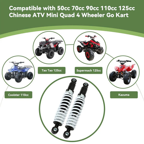Beefy Front Shock Absorber Kit For 125Cc And 110Cc Tao Tao Coolster ATV Quad 275Mm Shock Fits 50Cc 70Cc 90Cc Kazuma SunL Go Kart