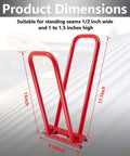 Heavy Duty Hand Seamer For Lock Stand Seam Roofing Tool with rubber grommets, dimensions 17.1 x 15 x 8.66 inches, on roof.