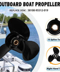 Upgrade Aluminum Boat Propeller Thirteen And A Quarter Inch Diameter Seventeen Pitch Three Blade Right Hand Rotation