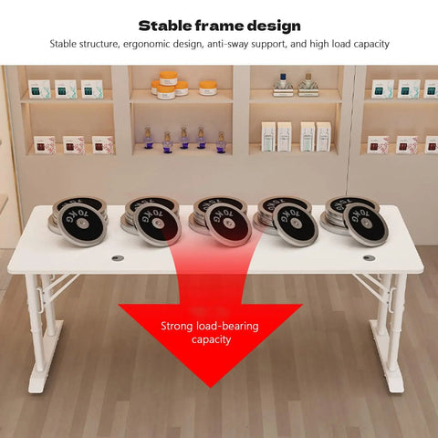 Level Up Your Setup With This Height Adjustable Gaming Desk Rocking A Cool Wood Finish And Roomy Sit Stand Top showing stable frame design and strong load-bearing capacity.