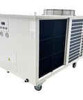 Rock Solid Industrial Air Conditioner Portable Commercial Spot Cooler 220V 61000 Btu 7200W side view with control panel and wheels.
