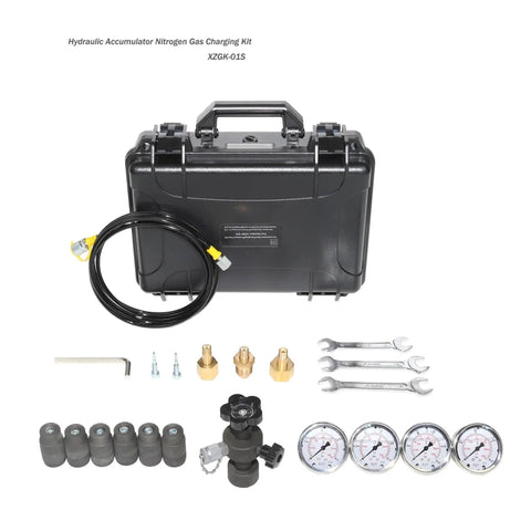 Digital Hydraulic Accumulator Nitrogen Charging Tools And Pressure Test Kit For On Site Use All In One Portable Tester With Inflation Valves Connecting Tubes And Gauges Works With Many Accumulator Models