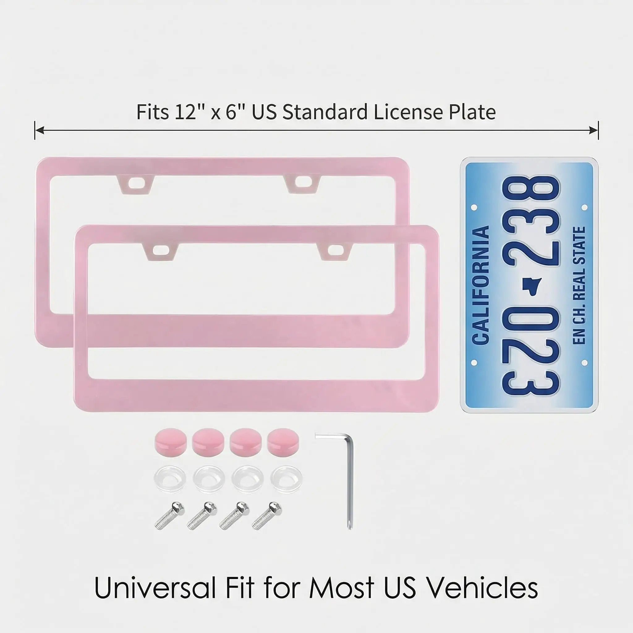 Dope Two Pack Matte Cherry Baby Pink License Plate Frames ✓