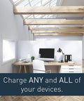 Modern office with White In-Wall Power Outlet Relocation Kit 6 Foot In-Wall Outlet Extender For Kitchen Remodel DIY Friendly Cable Management