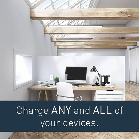 Modern office with White In-Wall Power Outlet Relocation Kit 6 Foot In-Wall Outlet Extender For Kitchen Remodel DIY Friendly Cable Management