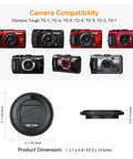 Waterproof Lens Cap Cover Protector For Olympus Tough TG Series Cameras TG-7 TG-6 TG-5 TG-4 TG-3 TG-2 TG-1 shown with dimensions