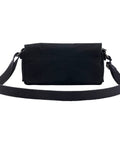 Back view of Legacy Womens Essentials Convertible Crossbody Bag And Waist Pouch Black with adjustable strap visible.