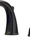 Avalon Two-Handle 8 Inch Widespread Bathroom Faucet in Tuscan Bronze, Water-Saving 1.2 GPM, includes valves and cartridge, front view.