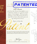 Patent certificate for Beefy 4 Pack U Shape Post Anchors For Concrete 6x6 Post Base Black Galvanized Deck Pergola Bracket. Text and diagrams visible.