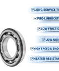 Deep Groove Ball Bearing 6215NR 75x130x25mm P5 Open Type Lubricated Wheel Bearing for cars scooters skateboards and karts