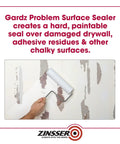 Applying Problem Surface Sealer Kit, Gallon Size, Clear, 4 Pack for Drywall Repair with Roller to Smooth Torn Paper and Bubbles