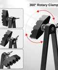 Close-up of 360° rotating clamps on Magnetic Adjustable Circuit Board Holder, Soldering Helping Hand for PCB Clamping