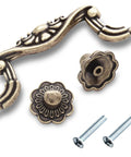 Antique Bronze Drop Drawer Pulls Set Of 4 With 3-Inch Hole Spacing Drop Bail Cabinet Handles For Cabinets Dressers And Kitchen Includes Mounting Screws For Easy Installation Durable Construction