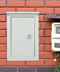 Outdoor Weatherproof Metal Junction Box Electrical Distribution Enclosure 160x300x200mm installed on brick wall