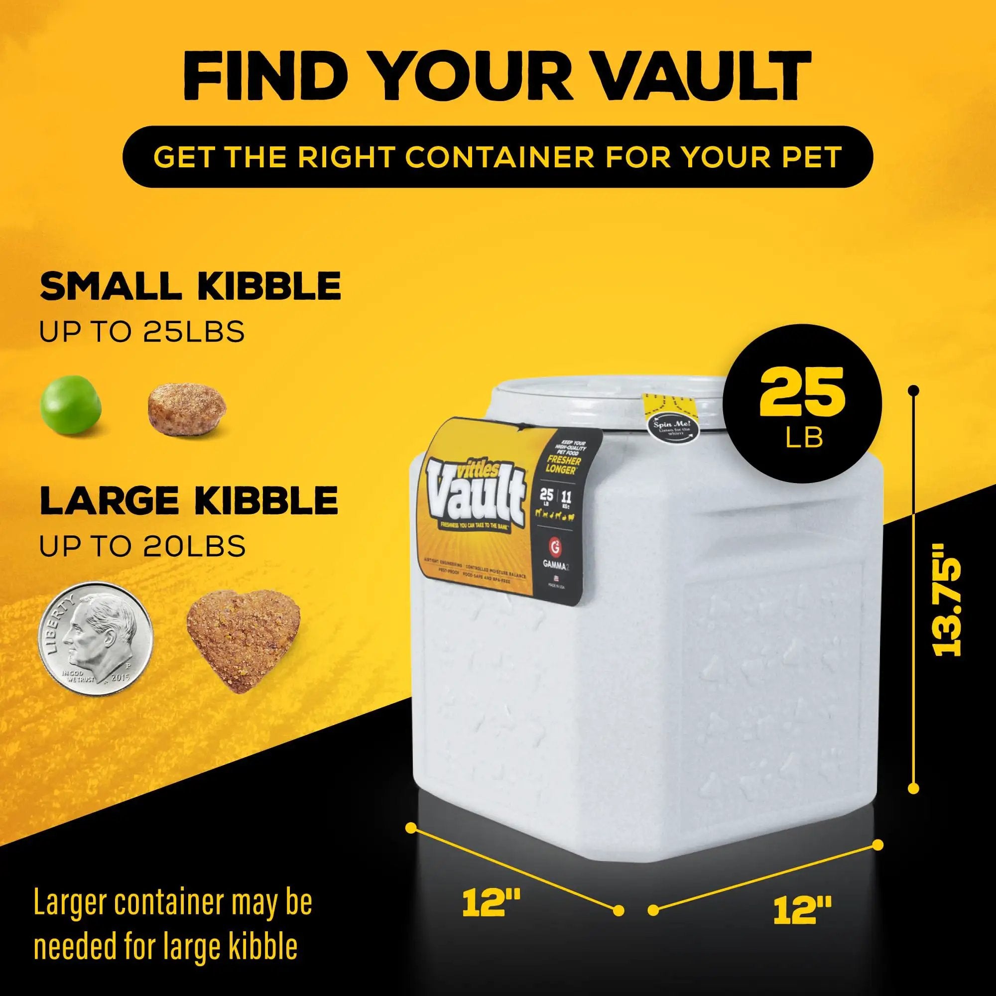 Vittles Vault Airtight Pet Food Storage 25 lbs ✓