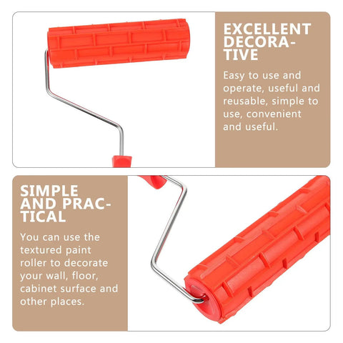 Top Shelf Rubber Textured Paint Roller With Kick Butt Spiked Surface for DIY wall and floor decorating, featuring a durable rubber texture.