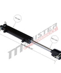 Double Acting Hydraulic Cylinder 2.5 Inch Bore 14 Inch Stroke With 1.125 Inch Rod Diameter Clevis Ends 2500 PSI Built Tough For Farm Equipment And Universal Hydraulic Use, black welded cylinder