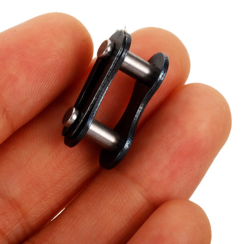 10 Pack Bicycle Chain Link Connector Single Speed Wheel Beefy Roller Steel No Drama Quick Fix Kit in a hand.