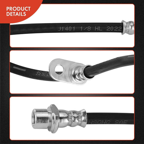 Close-up of Front Brake Hydraulic Hose Kit For Toyota Corolla 2003 To 2008 1.8L And Prius 2004 To 2009 1.5L fittings and materials