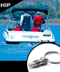 Snag This Badass 2Pack Stainless Steel Spring Plunger Kit With Pull Ring Offering Nonlocking Stubby Design Plus 3/8-16 Threads shown on a boat.