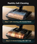 FlashDry Self-Cleaning process of Kick Dust With This Badass Wet Dry Vacuum Cleaner with heated water and hot air drying.