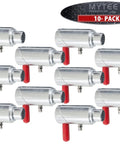 Heavy Duty 5/8 Cam Lock Twist Lock Plunger Pin For Tow Trucks And Recovery Trucks Zinc Plated Spring Loaded Steel Hitch Hardware 10 Piece Farm Implement Wrecker Attachment Kit - 10 pack of durable locking pins with red grips.