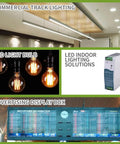 Commercial track lighting, LED light bulbs, and an LED power supply for effective indoor lighting solutions.