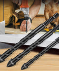 Masonry drill bits, 5mm with tungsten carbide tips, three shown in the foreground with a drill, for concrete and tile.