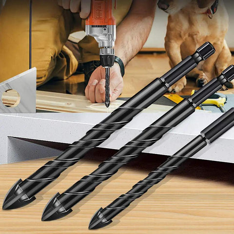 Heavy Duty 6mm Masonry Drill Bit Set 10 Piece Quarter Inch Size Tungsten Carbide Tip Concrete Drill Bits For Tile Brick Plastic and Wood