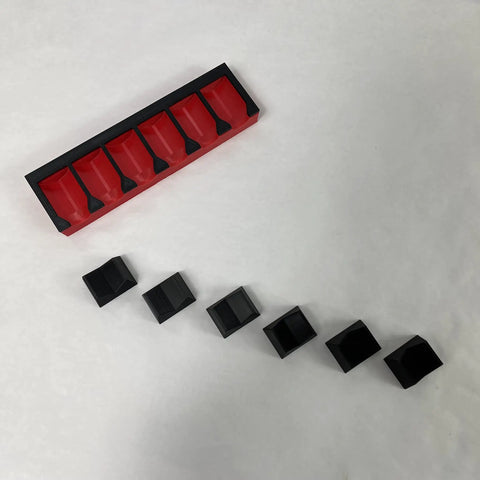3D Tool Tray Socket Extension Organizers Set For Drawer Organization, 3 Piece Red And Black Magnetic Trays display on white surface