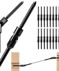 Black Matte Finish Cable Railing Kit And Hardware For Wood Posts With T316 Stainless Steel Marine Grade Fittings Built To Last One Eighth Inch Wire Rope Deck Railing System 180 Degree Adjustable Swage Lag Screws 20 Pack on wood post