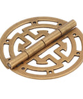 Bronze Round Brass Hinges Antique Style Cabinet Hardware for Jewelry Boxes, Gift Boxes and Wine Boxes Brass Butt Hinges with 80 Nails